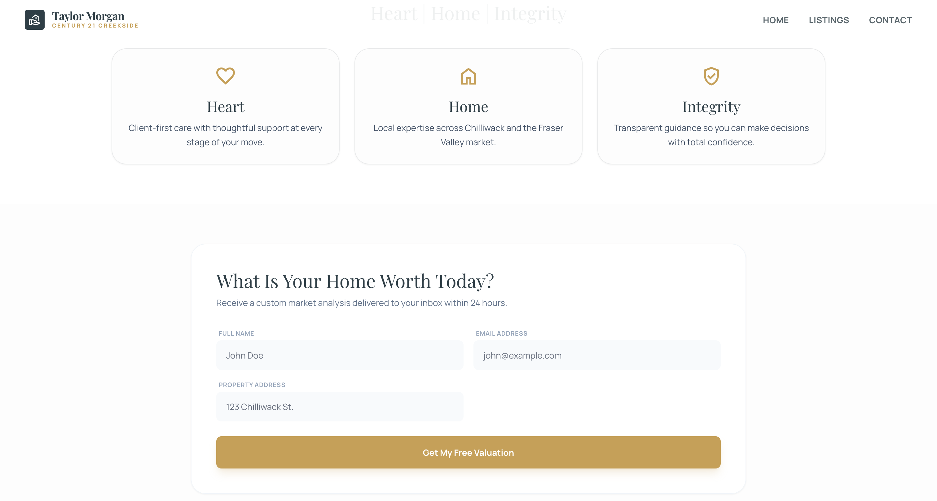 Luxury Realtor Brand Upgrade search desktop screenshot