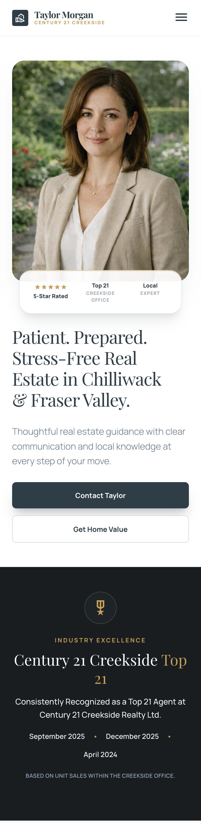 Luxury Realtor Brand Upgrade homepage mobile screenshot